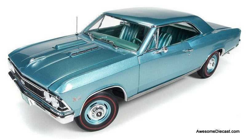 1966 Chevrolet Chevelle SS 396, Aqua Metallic 1:18 Diecast Model Car by Auto World