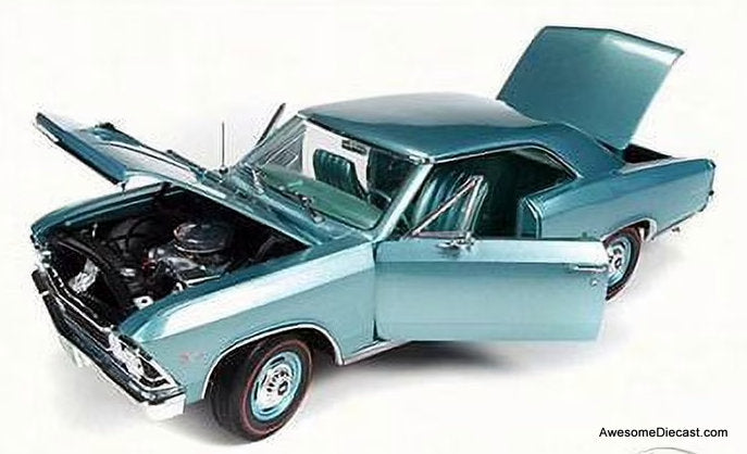 1966 Chevrolet Chevelle SS 396, Aqua Metallic 1:18 Diecast Model Car by Auto World