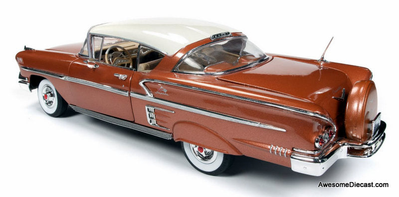 1958 Chevrolet Bel Air Impala Coupe, Sierra Gold/White 1:18 Diecast Model car by Auto World
