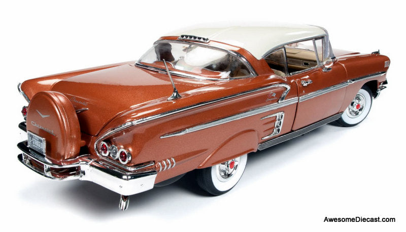 1958 Chevrolet Bel Air Impala Coupe, Sierra Gold/White 1:18 Diecast Model car by Auto World