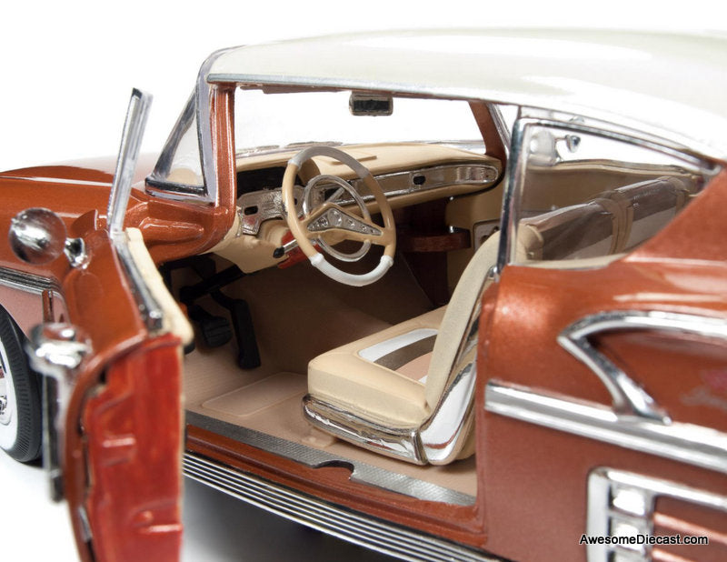 1958 Chevrolet Bel Air Impala Coupe, Sierra Gold/White 1:18 Diecast Model car by Auto World
