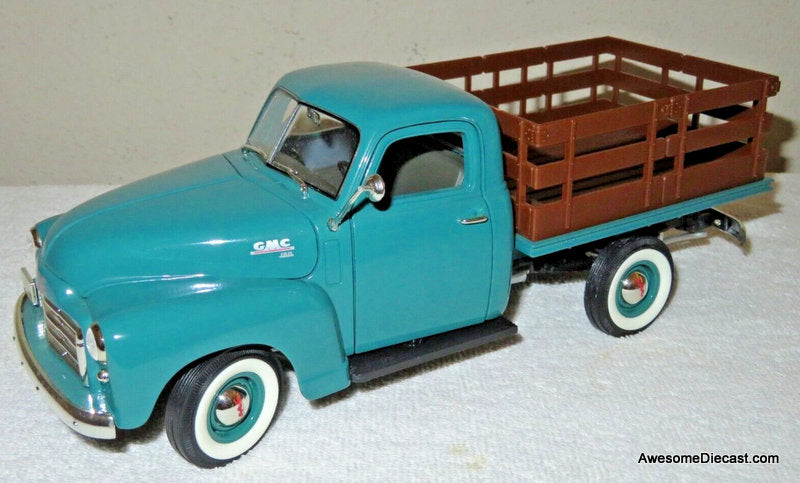 1950 GMC Pick-Up Stake Truck, Green 1:19 Diecast Model Truck by Road Signature