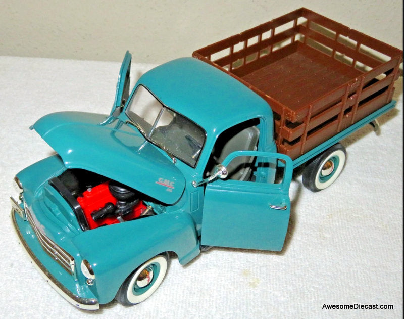 1950 GMC Pick-Up Stake Truck, Green 1:19 Diecast Model Truck by Road Signature