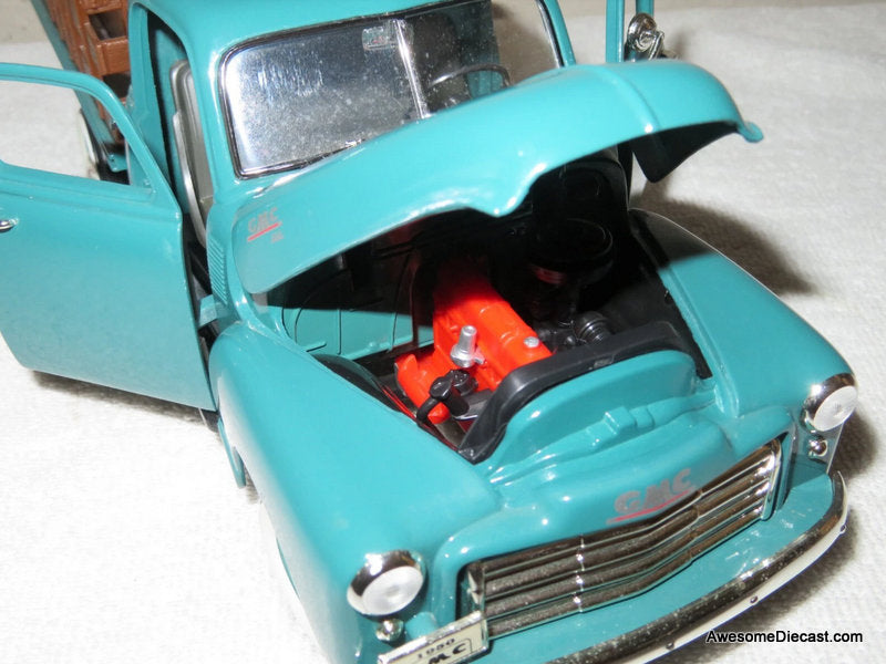 1950 GMC Pick-Up Stake Truck, Green 1:19 Diecast Model Truck by Road Signature