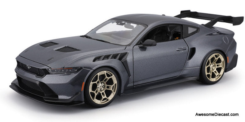 2025 Ford Mustang GTD, Metallic Gray 1:18 Diecast Model Car by Maisto