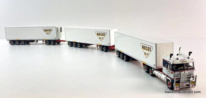 Kenworth COE Sleeper Tractor w/Dry Goods Road Train Trailers: Ascot N.T. Haulage 1:64 Diecast Model Truck by Highway Replicas