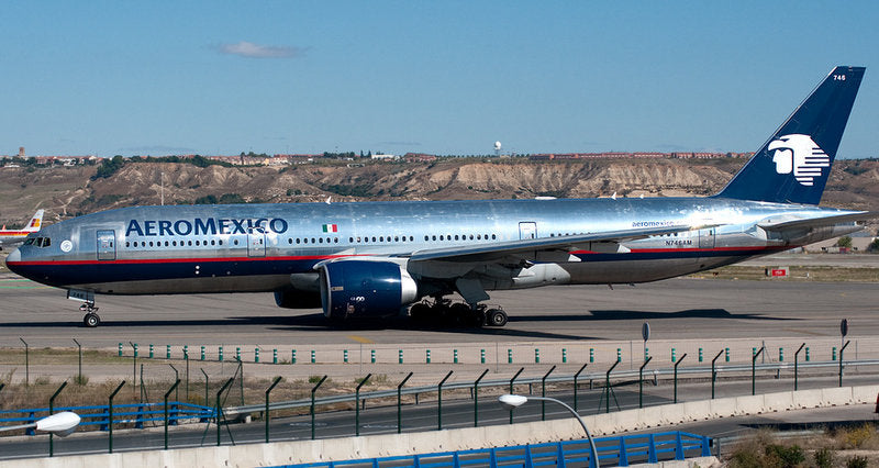 Boeing 777-200ER Aeromexico (Reg #N746AM) Polished 1:400 Diecast Model Plane by JC Wings