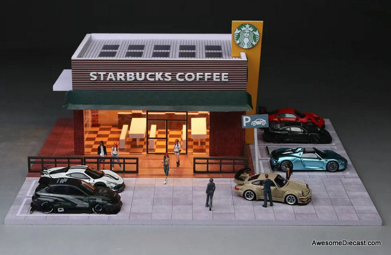 Starbucks Coffee Store w/Lighting 1:64 Diorama by MoreArt