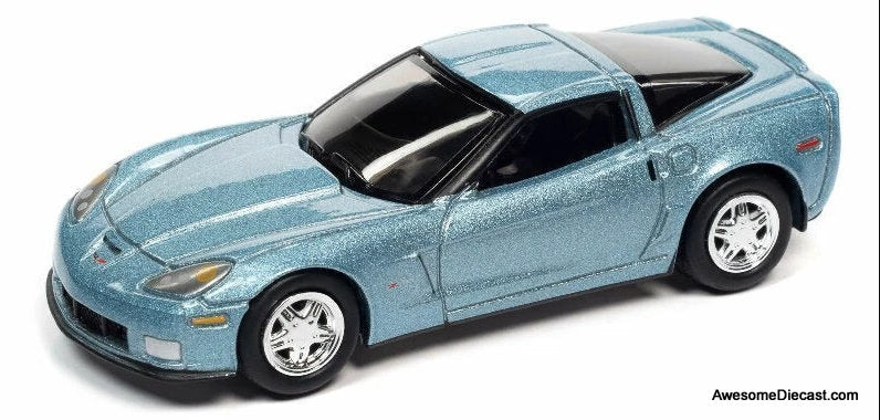 2012 Chevrolet Corvette Z06, Carlisle Blue 1:64 Diecast Model Car by Johnny Lightning