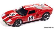 1965 Ford GT40 #14, Red w/White Stripes 1:64 Diecast Model Car by Auto World