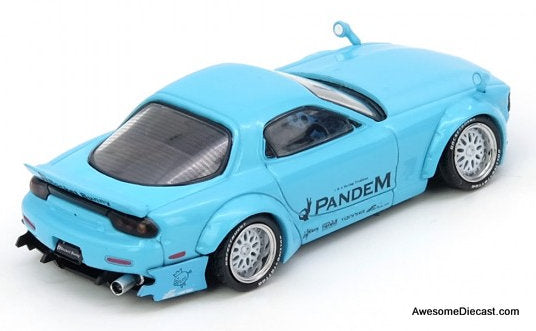 Pandem Rocket Bunny Mazda RX7 (FD3S), Tiffany Blue 1:64 Diecast Model Car by Inno64