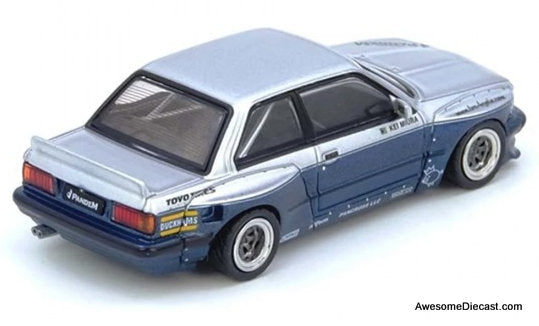 Pandem BMW E30 M3, Silver/Blue 1:64 Diecast Model Car by Inno64