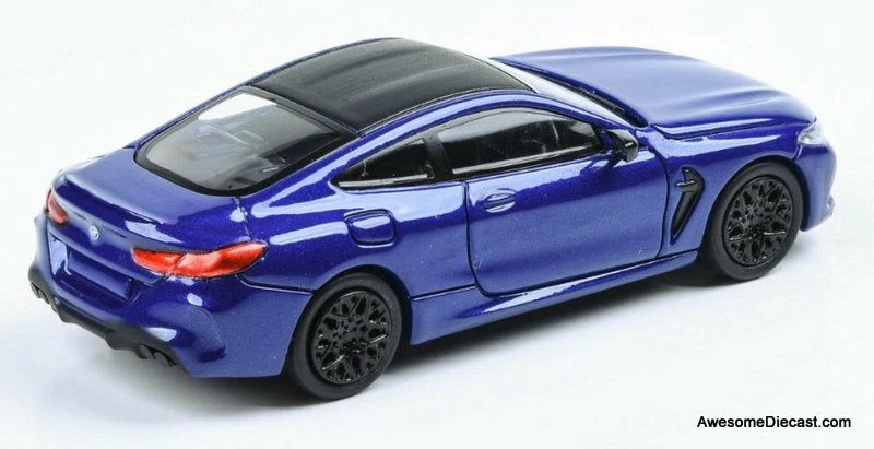 BMW M8 Coupe, Marina Bay Blue 1:64 Diecast Model Car by Para64