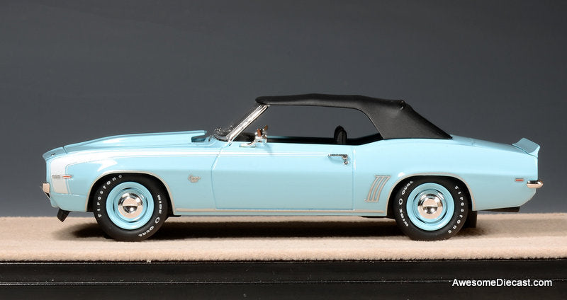 1969 Chevrolet Camaro RS SS Convertible (Closed Roof), Carolina Blue 1:43 Resin Cast Model Car by Stamp Models