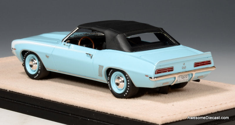 1969 Chevrolet Camaro RS SS Convertible (Closed Roof), Carolina Blue 1:43 Resin Cast Model Car by Stamp Models