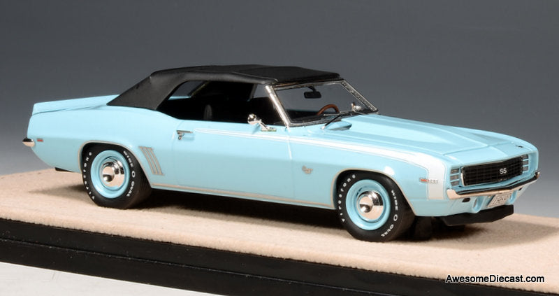 1969 Chevrolet Camaro RS SS Convertible (Closed Roof), Carolina Blue 1:43 Resin Cast Model Car by Stamp Models