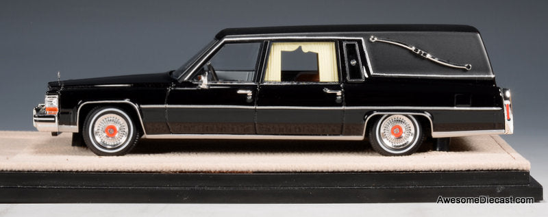 1980 Cadillac Superior Hearse, Black 1:43 Resin Cast Model Car by Stamp Models