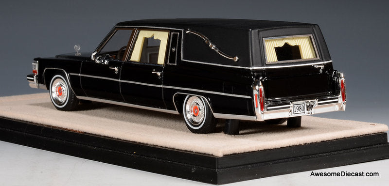 1980 Cadillac Superior Hearse, Black 1:43 Resin Cast Model Car by Stamp Models