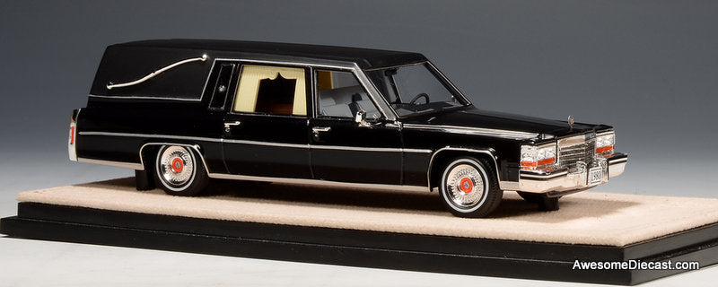 1980 Cadillac Superior Hearse, Black 1:43 Resin Cast Model Car by Stamp Models