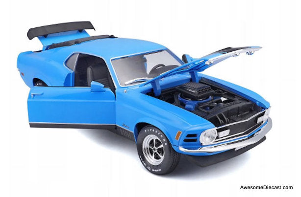1970 Ford Mustang Mach 1, Blue 1:18 Diecast Model Car by Maisto