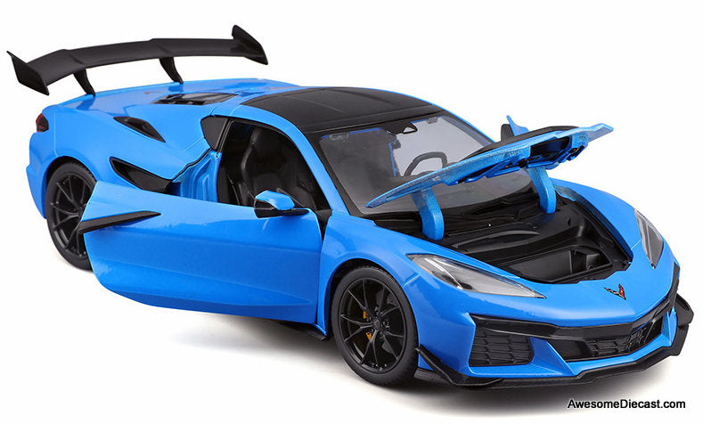 2025 C8 Corvette ZR1, Riptide Blue 1:18 Diecast Model Car by Maisto