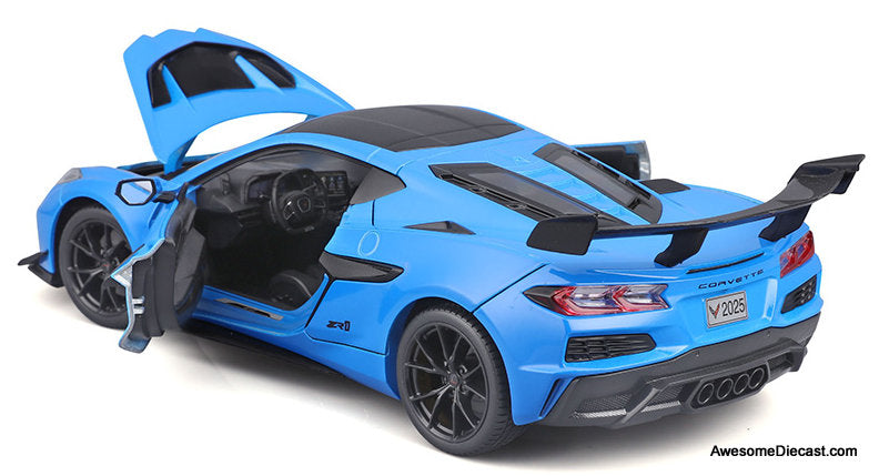 2025 C8 Corvette ZR1, Riptide Blue 1:18 Diecast Model Car by Maisto