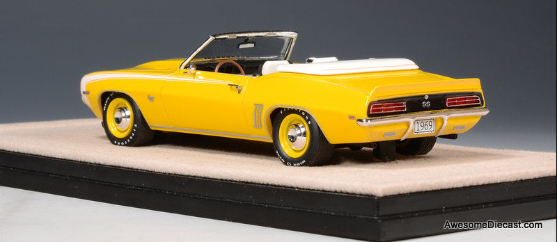 1969 Chevrolet Camaro RS SS Convertible (Roof Down), Daytona Yellow 1:43 Resin Cast Model Car by Stamp Models