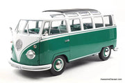 1962 Volkswagen T1 Samba, Green/White 1:18 Diecast Model Vehicle by Solido