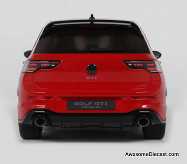 2024 Volkswagen Golf MK8 GTI 50th Edition, Tornado Red 1:18 Resin Cast Model Car by Otto