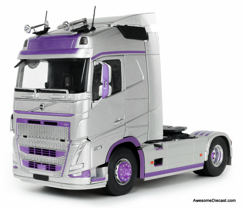 2023 Volvo Trucks FH Globetrotter XL Sleeper Cab, Silver/Purple 1:24 Diecast Model Truck by Solido