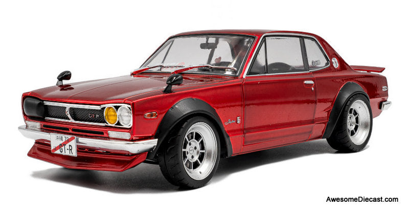 1970 Nissan Skyline  (C10) Hakosuka Works, Metallic Red 1:18 Diecast Model Car by Solido