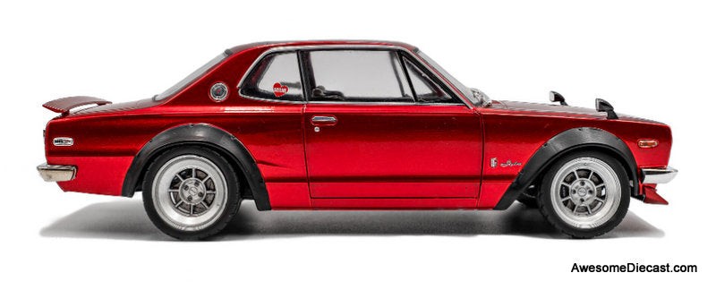 1970 Nissan Skyline  (C10) Hakosuka Works, Metallic Red 1:18 Diecast Model Car by Solido