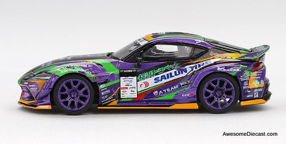 Toyota GR Supra KUHL 2021 D1GP EVANGELION RACING 1:64 Diecast Model Car by Mini GT