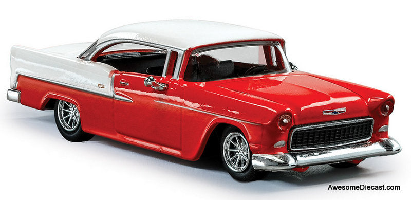 1955 Chevrolet Bel Air, Red/White 1:64 Diecast Model Car by Majorette