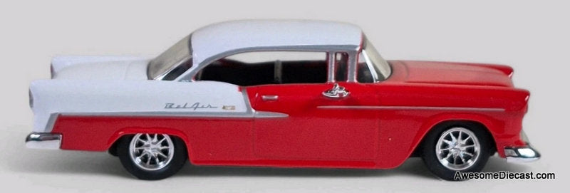 1955 Chevrolet Bel Air, Red/White 1:64 Diecast Model Car by Majorette