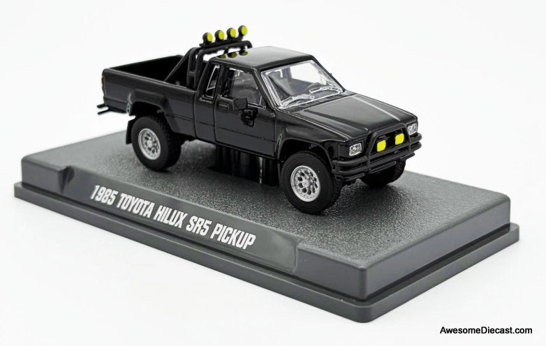 1985 Toyota Hilux SR5 Pick-Up, Black 1:64 Diecast Model Car by Majorette
