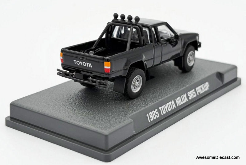 1985 Toyota Hilux SR5 Pick-Up, Black 1:64 Diecast Model Car by Majorette