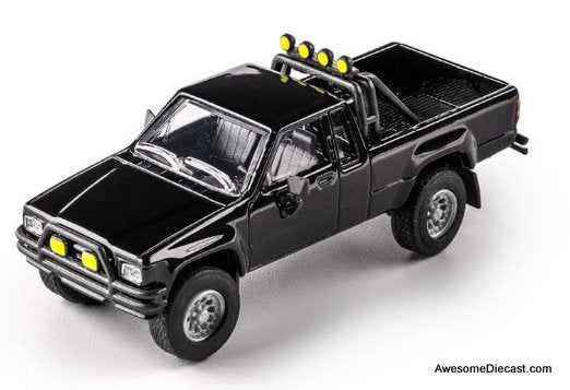 1985 Toyota Hilux SR5 Pick-Up, Black 1:64 Diecast Model Car by Majorette