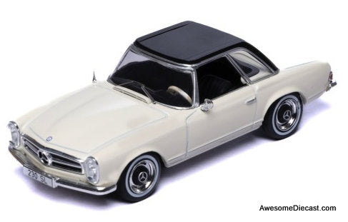 1964 Mercedes Benz 230 SL (w/Hard top), Cream 1:43 Diecast Model Car by IXO
