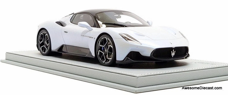 Maserati MC20, Bianco Audace White 1:18 Resin Cast Model Car by BBR