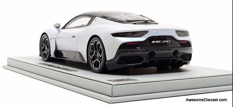 Maserati MC20, Bianco Audace White 1:18 Resin Cast Model Car by BBR