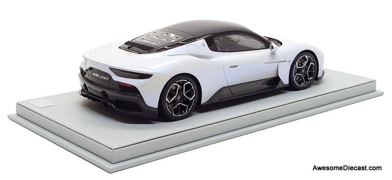 Maserati MC20, Bianco Audace White 1:18 Resin Cast Model Car by BBR