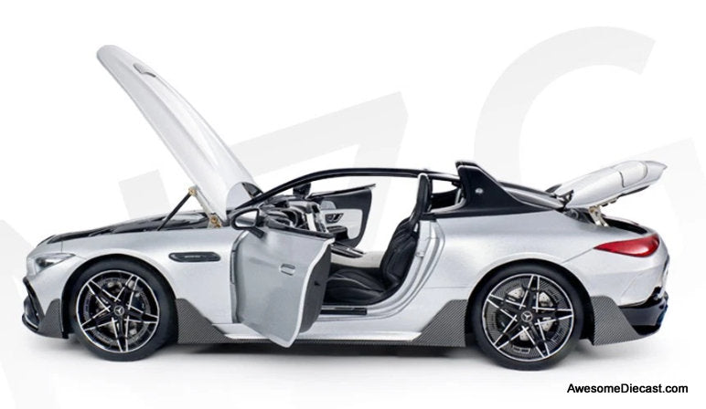 Mercedes AMG PURESPEED, Mythos Silver 1:18 Diecast Model Car by NZG