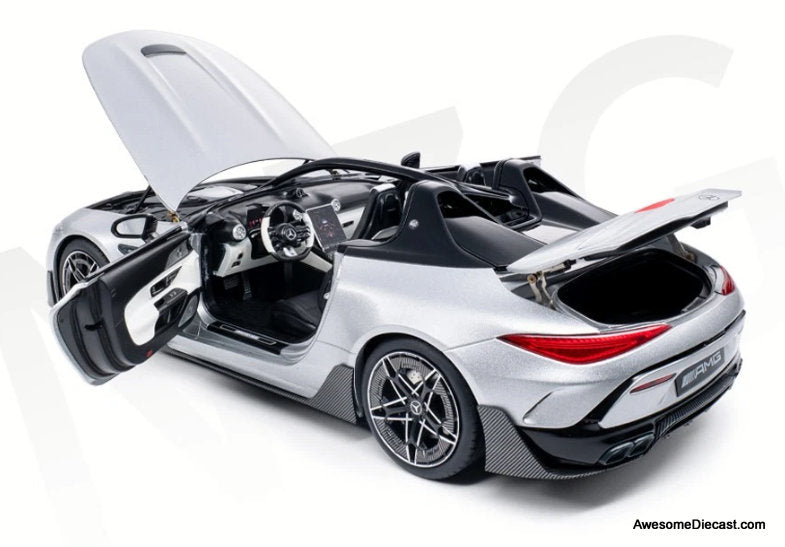 Mercedes AMG PURESPEED, Mythos Silver 1:18 Diecast Model Car by NZG