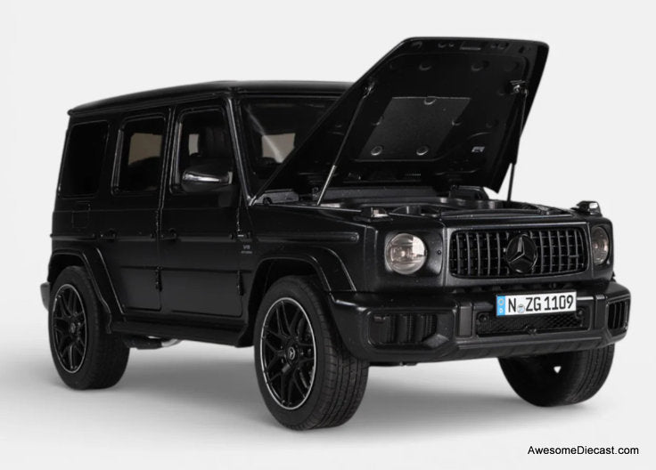 2025 Mercedes-AMG G63 AMG W465 4x4² Standard, Nightblack Magno Matte Black 1:18 Diecast Model Car by NZG