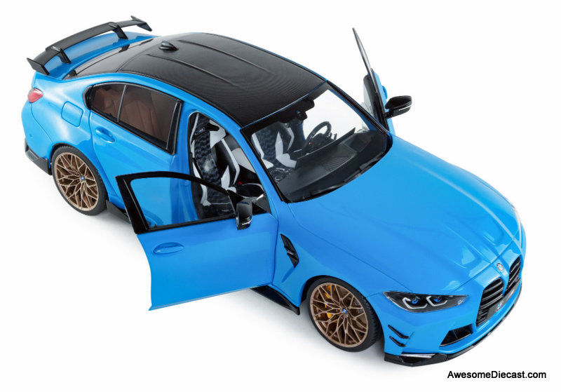 2024 BMW M3 Performance Parts, Daytona Beach Blue 1:18 Diecast Model Car by Solido