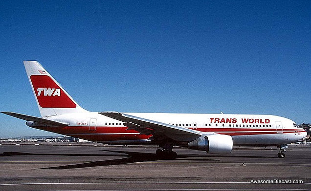 Boeing 767-200ER: (Trans World Airlines) TWA (Reg #601TW) 1:400 Diecast Model Plane by V1:400