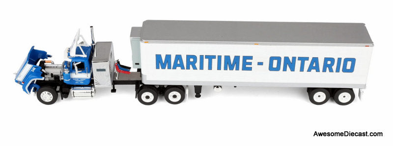 Mack Super-Line Sleeper Tractor  w/40ft Vintage Reefer Trailer: Maritime-Ontario 1:64 Diecast Model Truck DCP by FG