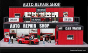 Auto Repair Shop w/Lighting 1:64 Diorama by Shou Cang
