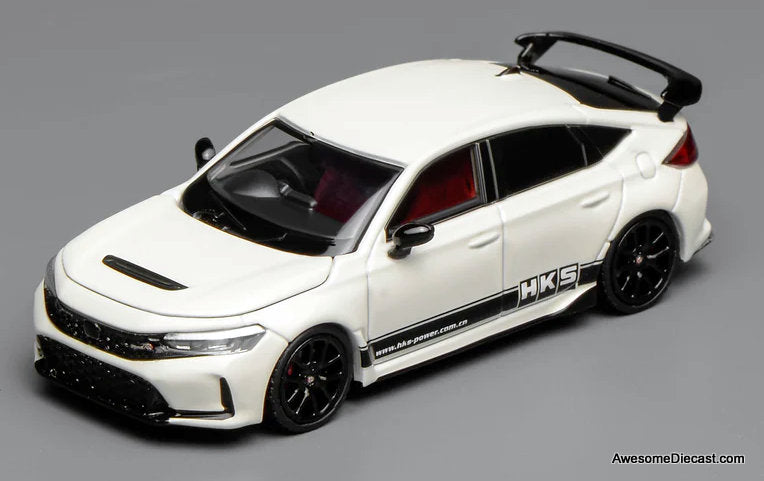 Honda Civic Type R (FL5), Championship White HKS Livery 1:64 Diecast Model Car by MotorHelix